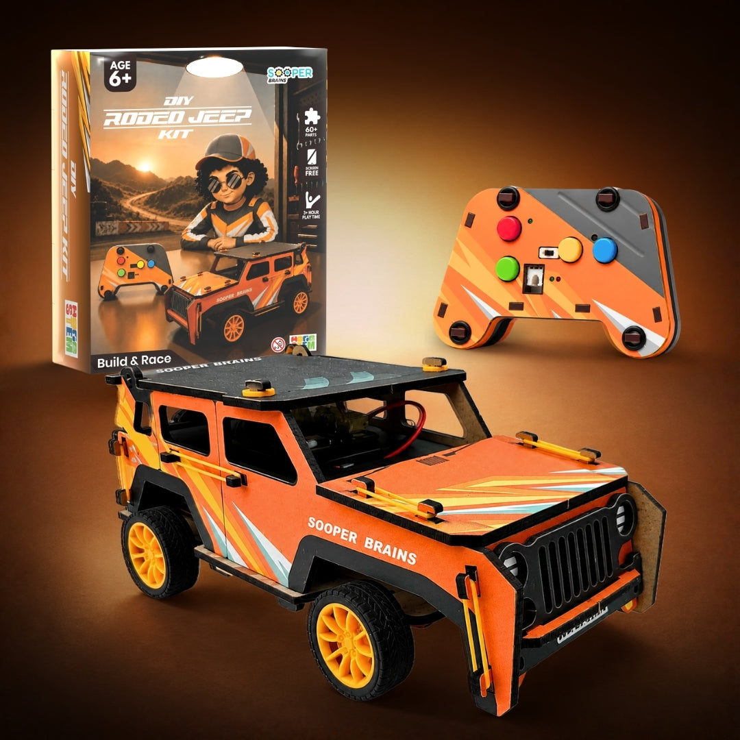 Sooper Brains™ Rodeo DIY RC Jeep (Type-C Rechargeable)