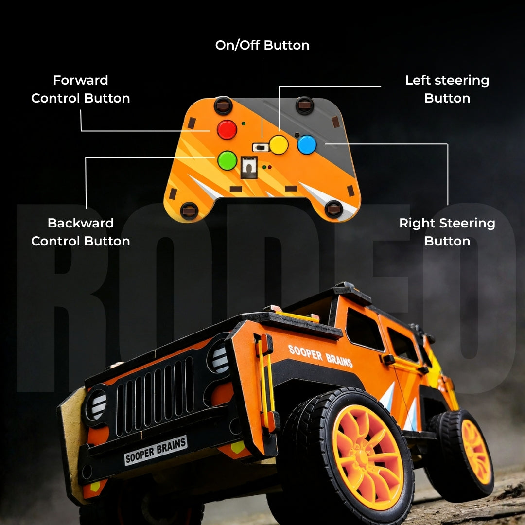 Sooper Brains™ Rodeo DIY RC Jeep (Type-C Rechargeable)