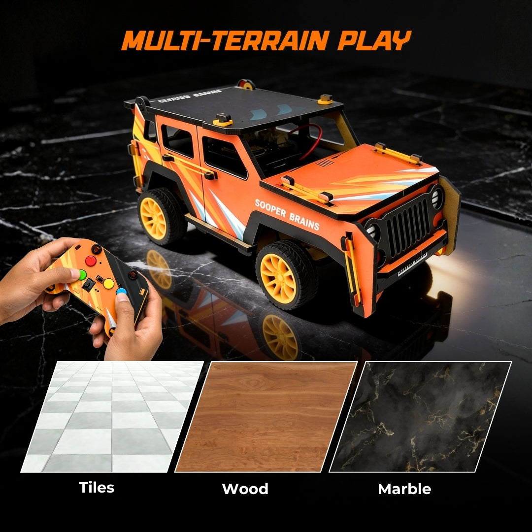 Sooper Brains™ Rodeo DIY RC Jeep (Type-C Rechargeable)