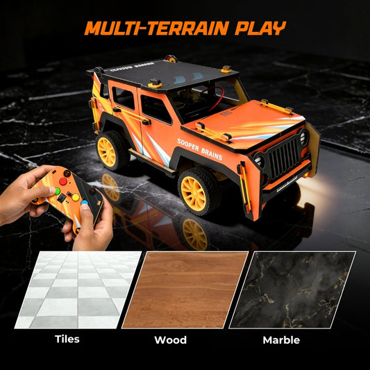 Sooper Brains™ Rodeo DIY RC Jeep (Type-C Rechargeable)